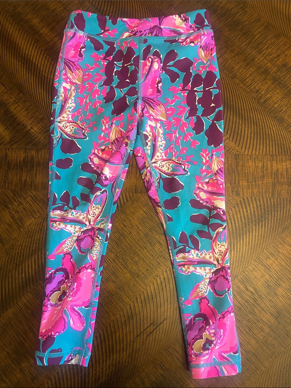 Lilly Pulitzer Girls' Floral Leggings in Teal, Pink & Purple (girls)